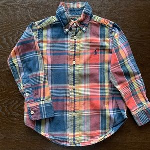 RALPH LAUREN 2T long sleeve button down shirt plaid toddler kids
